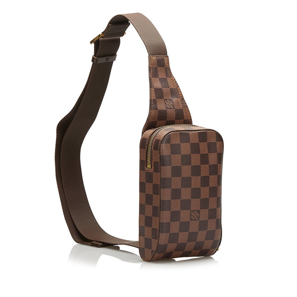 ルイ ヴィトン ダミエ ジェロニモス ボディバッグ ウエストバッグ N51994 ブラウン PVC レザー メンズ LOUIS VUITTON 【中古】