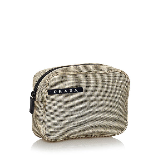 プラダ ポーチ グレー キャンバス レディース PRADA 【中古】
