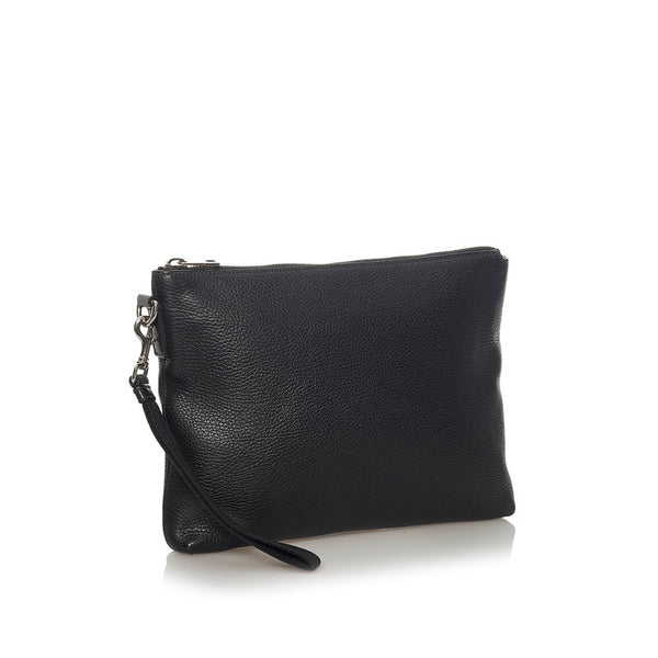 グッチ 387075 ブラック レザー クラッチバッグ メンズ GUCCI 【中古】