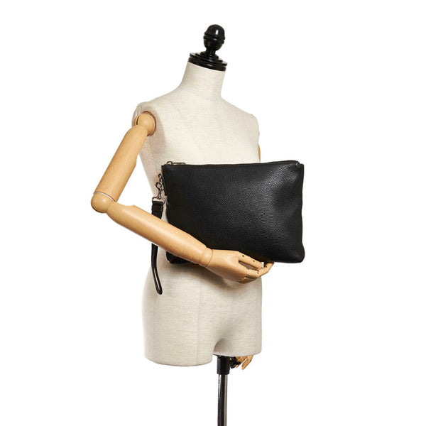 グッチ 387075 ブラック レザー クラッチバッグ メンズ GUCCI 【中古】