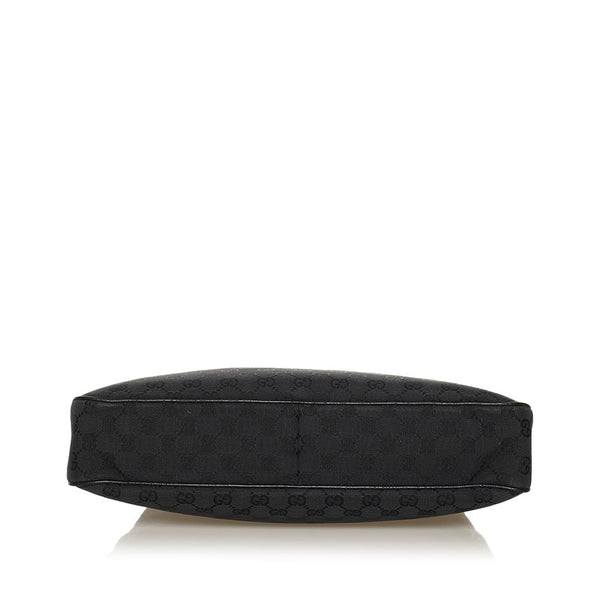 グッチ GGキャンバス ハンドバッグ トートバッグ 121023 ブラック キャンバス レザー レディース GUCCI 【中古】