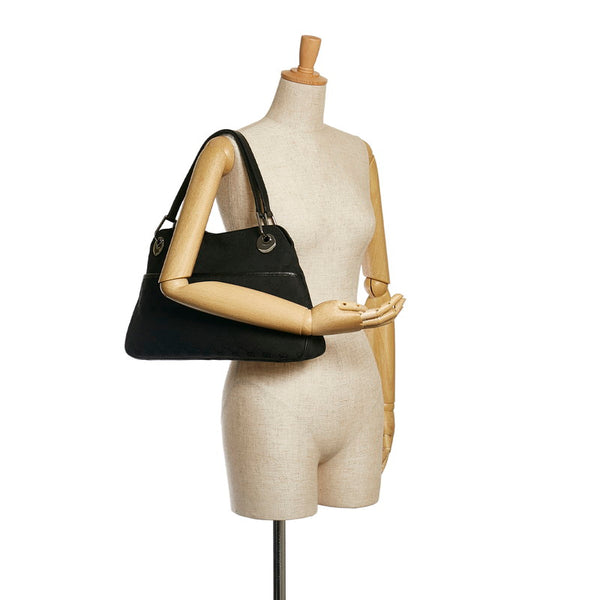 グッチ GGキャンバス ハンドバッグ トートバッグ 121023 ブラック キャンバス レザー レディース GUCCI 【中古】