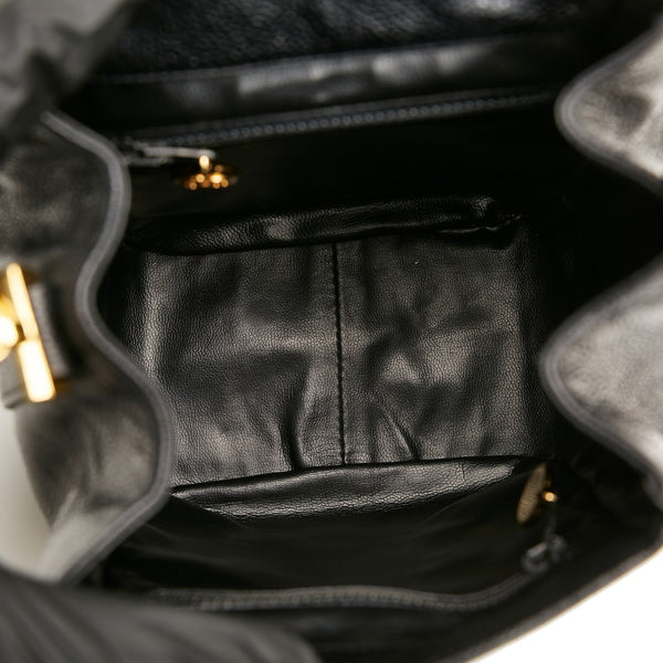 シャネル ココマーク ゴールド金具 斜め掛け チェーン ショルダーバッグ  ブラック キャビアスキン レディース CHANEL 【中古】