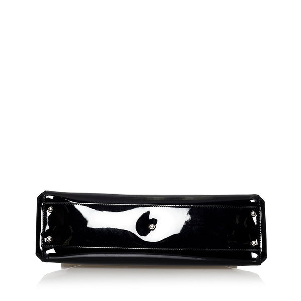 カルティエ マルチェロ ブラック エナメル ハンドバッグ レディース CARTIER 【中古】