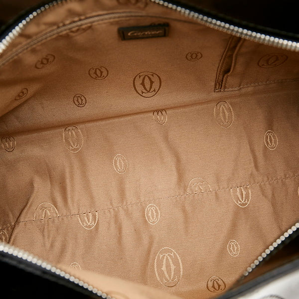 カルティエ マルチェロ ブラック エナメル ハンドバッグ レディース CARTIER 【中古】