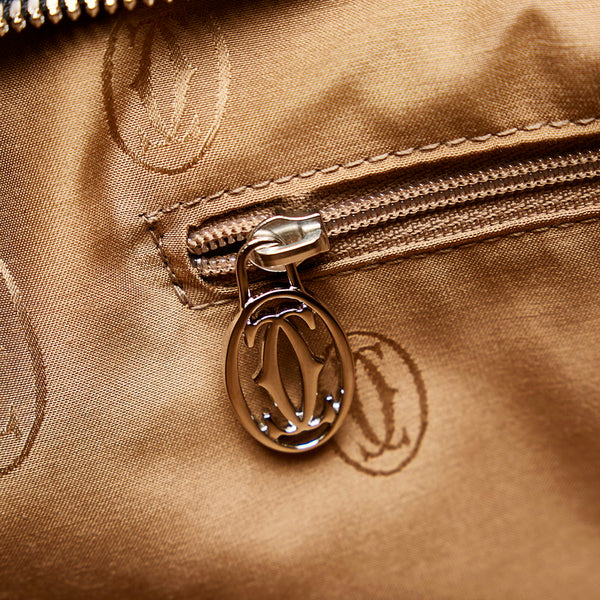 カルティエ マルチェロ ブラック エナメル ハンドバッグ レディース CARTIER 【中古】