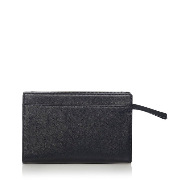 バーバリー セカンドバッグ ブラック レザー メンズ BURBERRY 【中古】