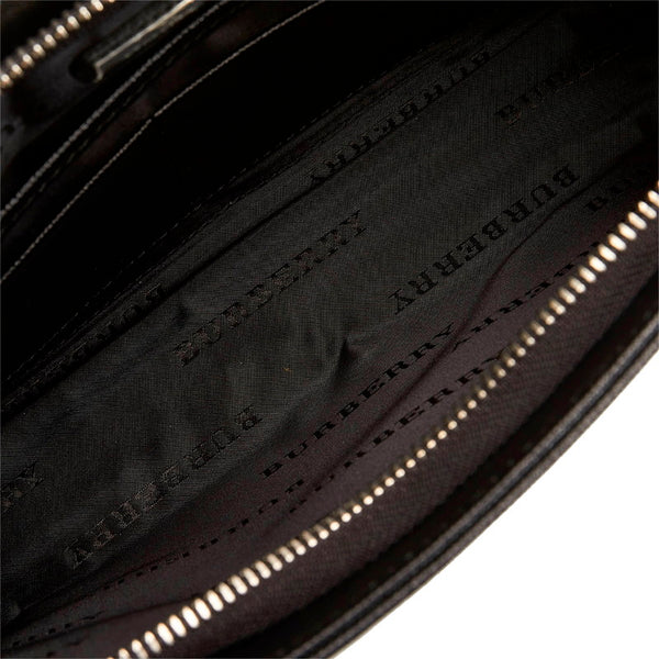 バーバリー セカンドバッグ ブラック レザー メンズ BURBERRY 【中古】
