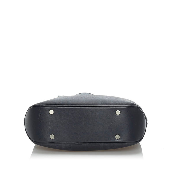 バーバリー チェック ハンドバッグ ブラック ブルー PVC レザー レディース BURBERRY 【中古】