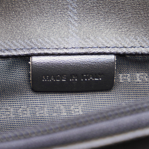 バーバリー チェック ハンドバッグ ブラック ブルー PVC レザー レディース BURBERRY 【中古】