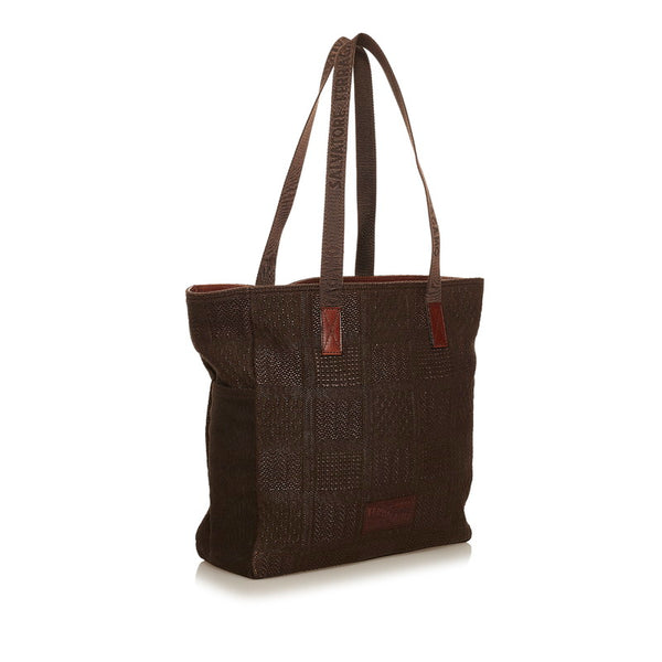 サルヴァトーレフェラガモ トートバッグ FB-24 8632 ブラウン キャンバス レディース Salvatore Ferragamo 【中古】