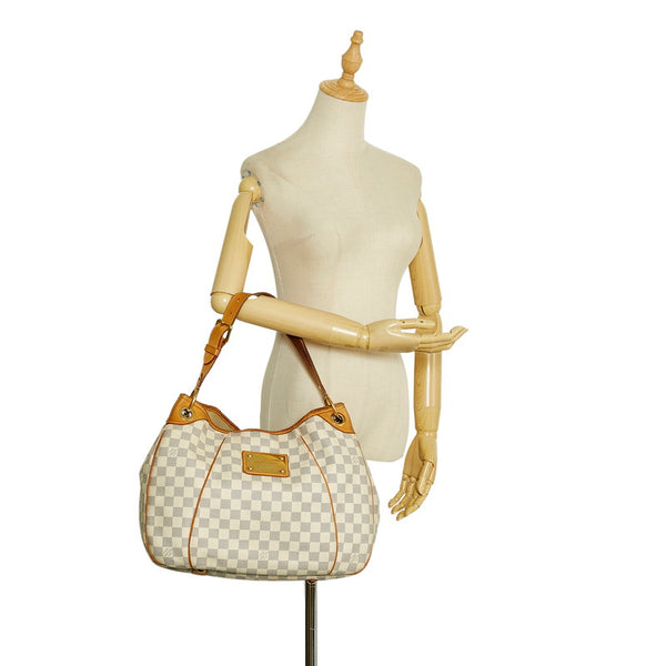 ルイ ヴィトン ダミエ アズール ガリエラPM ショルダーバッグ N55215 ホワイト PVC レザー レディース LOUIS VUITTON 【中古】