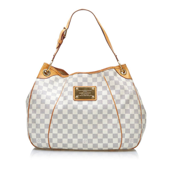 ルイ ヴィトン ダミエ アズール ガリエラPM ショルダーバッグ N55215 ホワイト PVC レザー レディース LOUIS VUITTON 【中古】