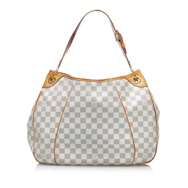 ルイ ヴィトン ダミエ アズール ガリエラPM ショルダーバッグ N55215 ホワイト PVC レザー レディース LOUIS VUITTON 【中古】