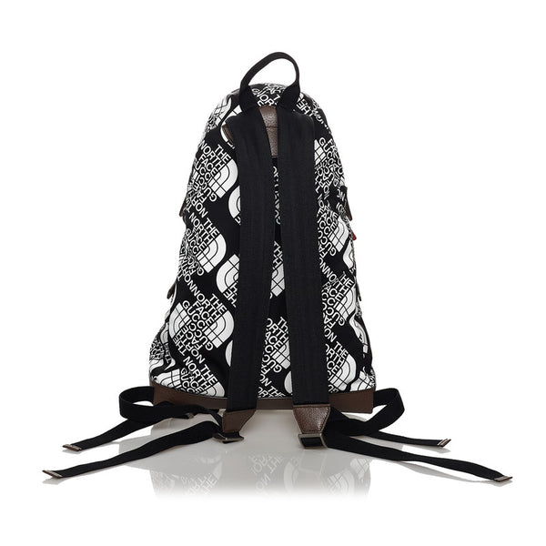 グッチ North Face コラボ リュック バックパック 650288 ブラック ホワイト ナイロン レザー レディース GUCCI 【中古】