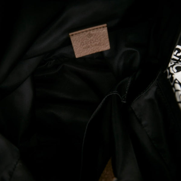 グッチ North Face コラボ リュック バックパック 650288 ブラック ホワイト ナイロン レザー レディース GUCCI 【中古】