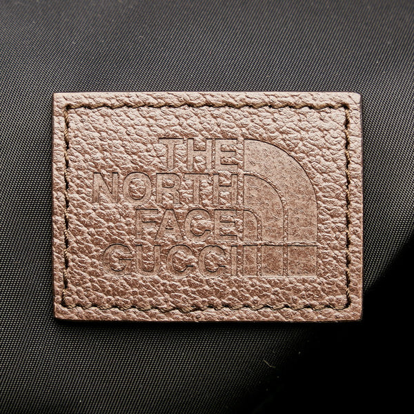 グッチ North Face コラボ リュック バックパック 650288 ブラック ホワイト ナイロン レザー レディース GUCCI 【中古】