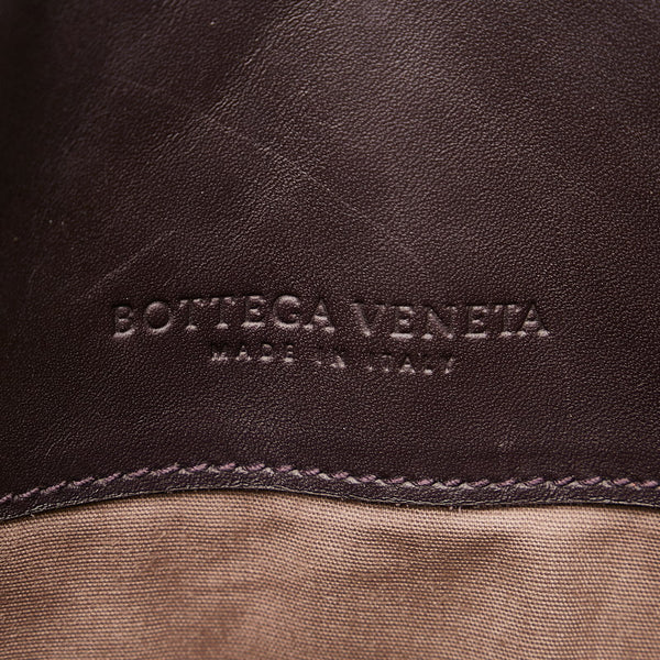 ボッテガヴェネタ イントレチャート 斜め掛け ショルダーバッグ ブラウン レザー メンズ BOTTEGAVENETA 【中古】