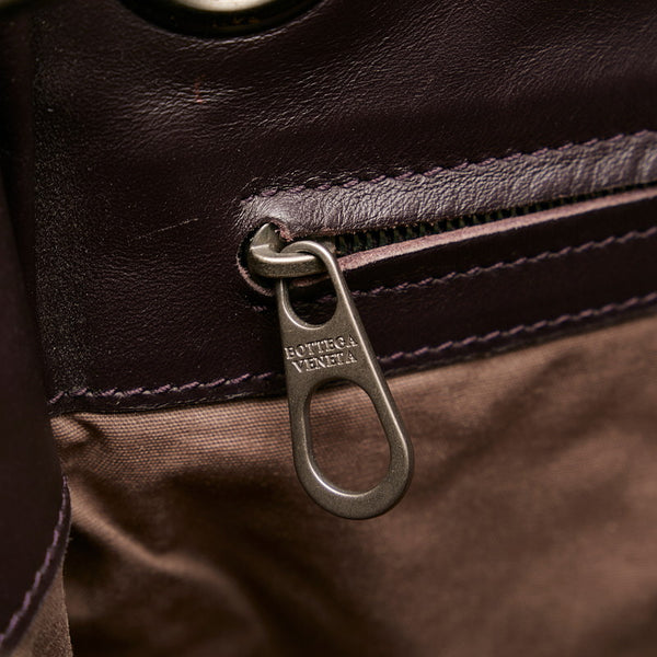 ボッテガヴェネタ イントレチャート 斜め掛け ショルダーバッグ ブラウン レザー メンズ BOTTEGAVENETA 【中古】
