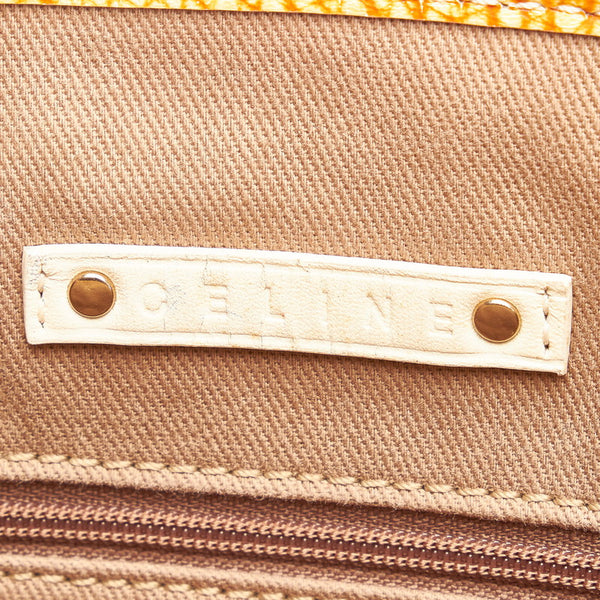 セリーヌ パリマカダム ハンドバッグ トートバッグ レッド ブラウン レザー デニム レディース CELINE 【中古】