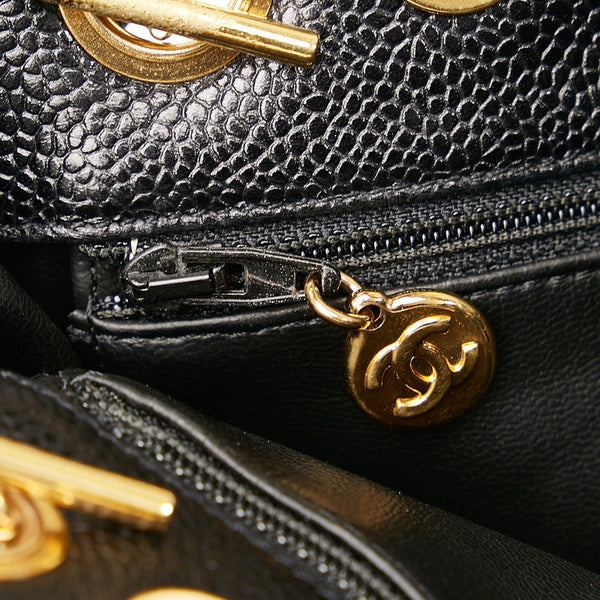 シャネル ココマーク チェーン トートバッグ ショルダーバッグ ブラック キャビアスキン レディース CHANEL 【中古】