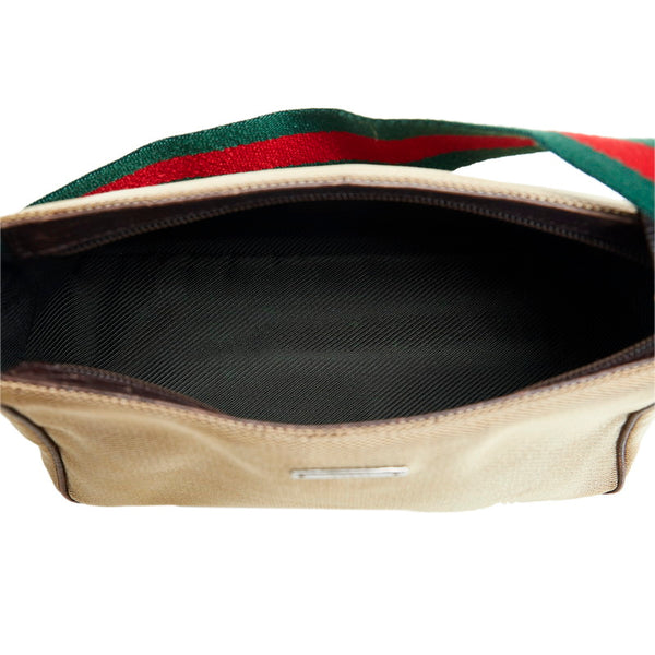 グッチ シェリーライン アクセサリーポーチ 106644 ベージュ キャンバス レディース GUCCI 【中古】