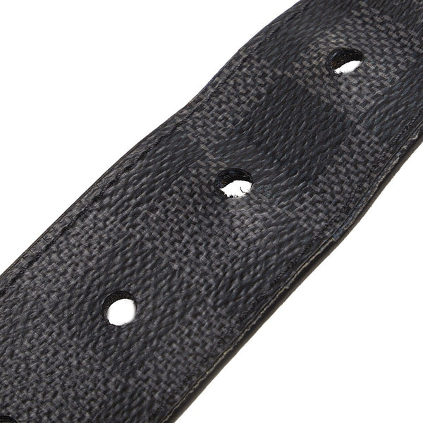 ルイ ヴィトン ダミエ グラフィット サンチュール ポンヌフ ベルト 95/38 M9402 ブラック PVC レザー メンズ LOUIS VUITTON 【中古】