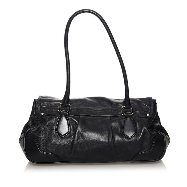 プラダ タッセル BR3474 ブラック レザー ショルダーバッグ レディース PRADA 【中古】
