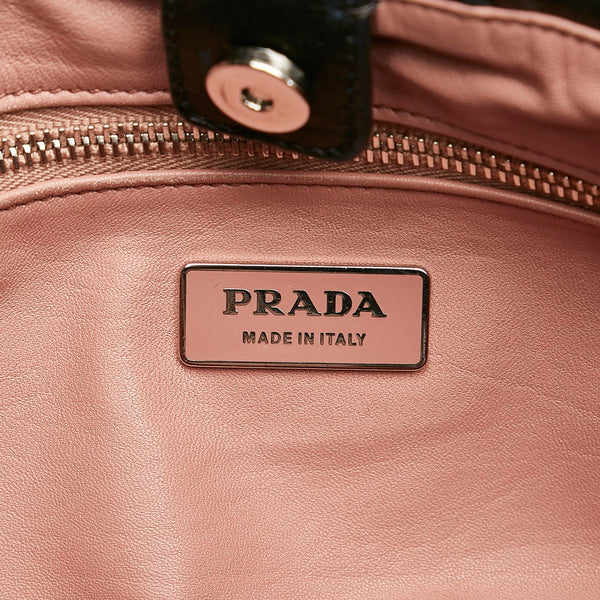 プラダ タッセル BR3474 ブラック レザー ショルダーバッグ レディース PRADA 【中古】