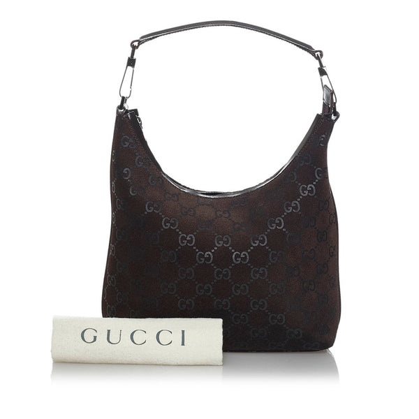 グッチ GG ワンショルダーバッグ ブラウン スウェード レザー レディース GUCCI 【中古】