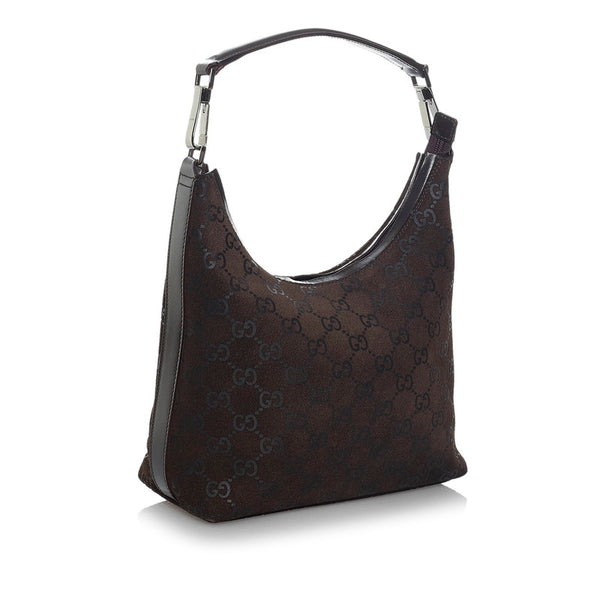 グッチ GG ワンショルダーバッグ ブラウン スウェード レザー レディース GUCCI 【中古】
