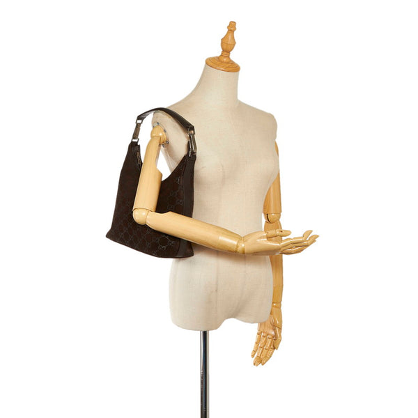 グッチ GG ワンショルダーバッグ ブラウン スウェード レザー レディース GUCCI 【中古】