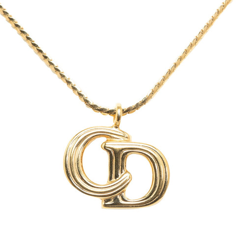 クリスチャンディオール CDロゴ ネックレス ゴールド メッキ レディース Christian Dior 【中古】