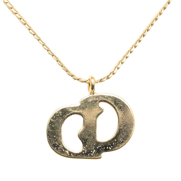 クリスチャンディオール CDロゴ ネックレス ゴールド メッキ レディース Christian Dior 【中古】