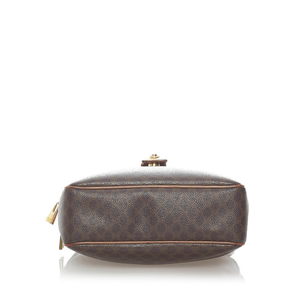 セリーヌ マカダム 斜め掛け ショルダーバッグ ブラウン PVC レザー レディース CELINE 【中古】