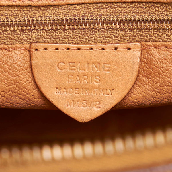 セリーヌ マカダム 斜め掛け ショルダーバッグ ブラウン PVC レザー レディース CELINE 【中古】