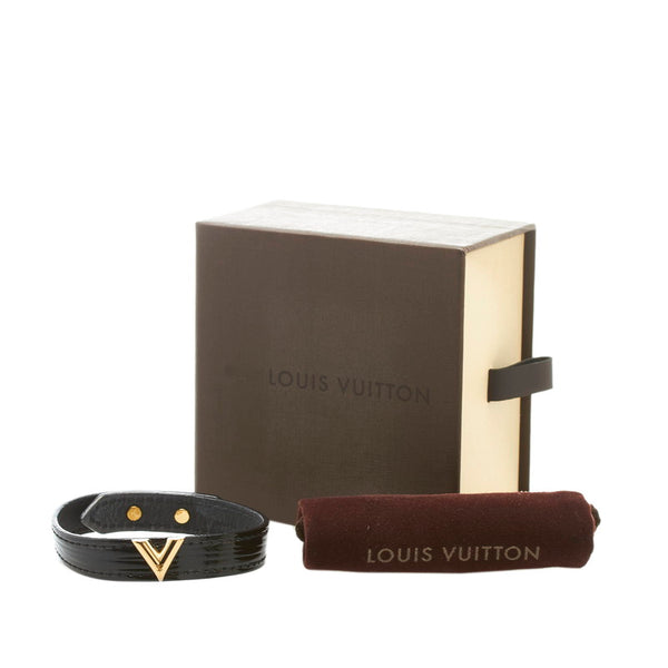 ルイ ヴィトン ブラスレ エッセンシャルV ブレスレット M6146 ノワール ブラック パテントレザー レディース LOUIS VUITTON 【中古】