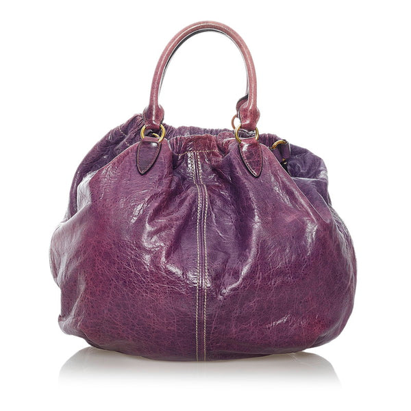 ミュウミュウ ハンドバッグ ショルダーバッグ 2WAY パープル レザー レディース MIUMIU 【中古】