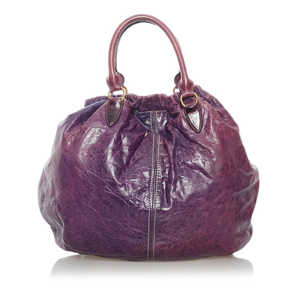 ミュウミュウ ハンドバッグ ショルダーバッグ 2WAY パープル レザー レディース MIUMIU 【中古】