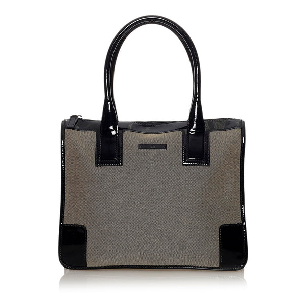 グッチ ハンドバッグ 000 0855 ブラック ベージュ キャンバス パテントレザー レディース GUCCI 【中古】