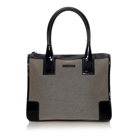 グッチ ハンドバッグ 000 0855 ブラック ベージュ キャンバス パテントレザー レディース GUCCI 【中古】