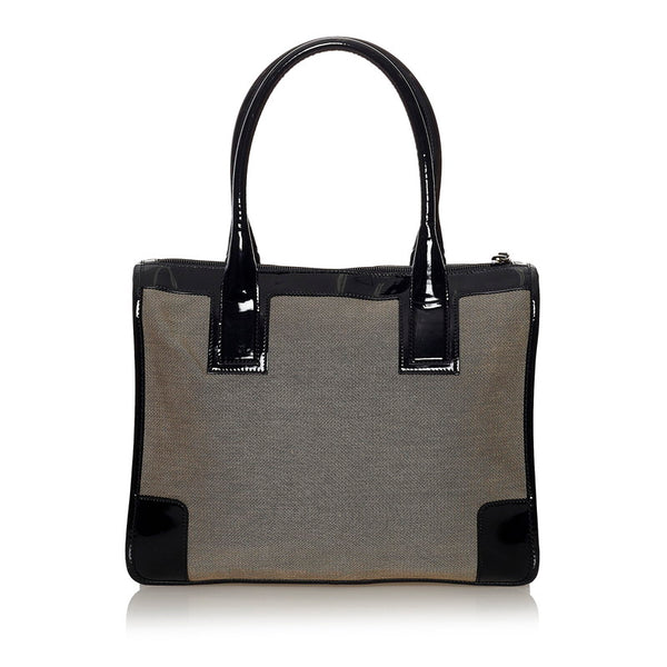 グッチ ハンドバッグ 000 0855 ブラック ベージュ キャンバス パテントレザー レディース GUCCI 【中古】