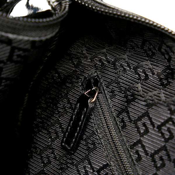 グッチ ハンドバッグ 000 0855 ブラック ベージュ キャンバス パテントレザー レディース GUCCI 【中古】