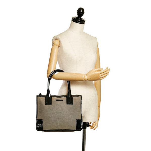 グッチ ハンドバッグ 000 0855 ブラック ベージュ キャンバス パテントレザー レディース GUCCI 【中古】