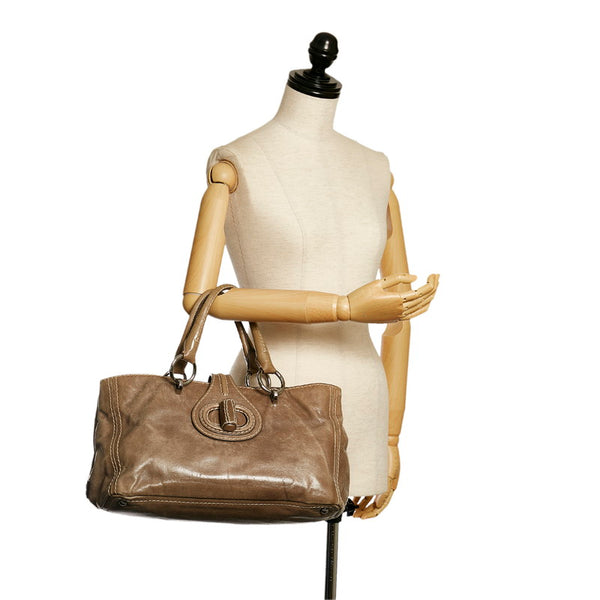 プラダ ハンドバッグ BN2067 カーキ レザー レディース PRADA 【中古】