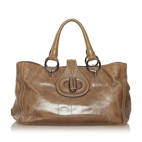 プラダ ハンドバッグ BN2067 カーキ レザー レディース PRADA 【中古】