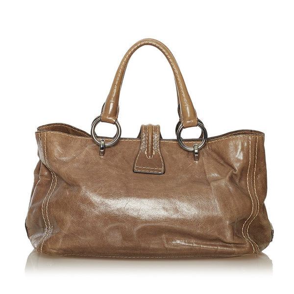 プラダ ハンドバッグ BN2067 カーキ レザー レディース PRADA 【中古】