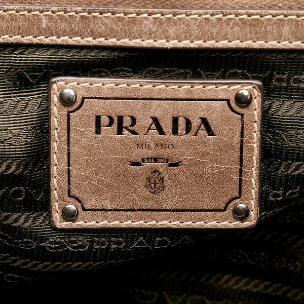 プラダ ハンドバッグ BN2067 カーキ レザー レディース PRADA 【中古】