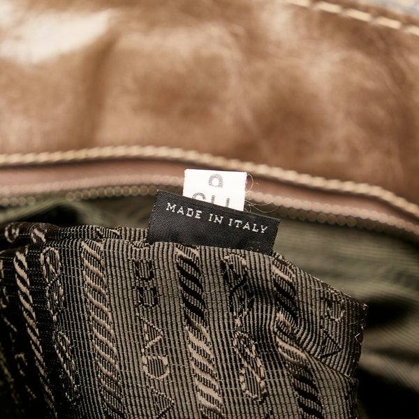 プラダ ハンドバッグ BN2067 カーキ レザー レディース PRADA 【中古】