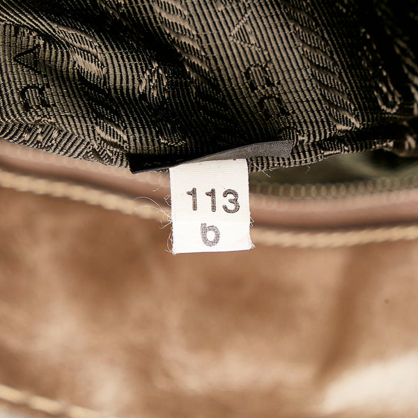 プラダ ハンドバッグ BN2067 カーキ レザー レディース PRADA 【中古】